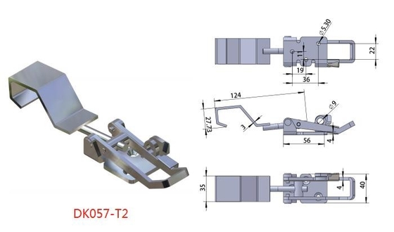 Van de de Knevelklink van SPCC het Zelfsluitende Slot SUS304 SUS316 met Zijsleutelgat