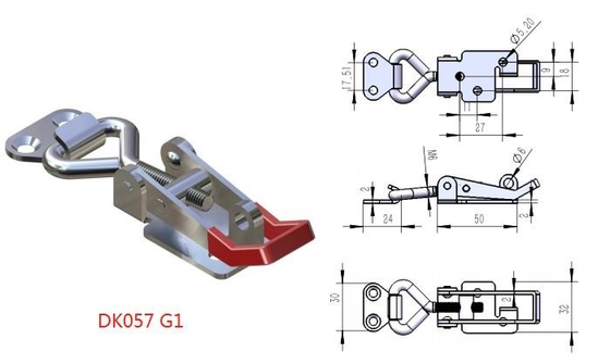 De rode Klink van de Handvat Regelbare op zwaar werk berekende Knevel met Sleutelgat ss201 ss316