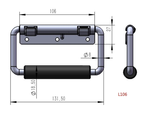131.5mm Vouwende de Handvattenss201 Antirammelaar Met veerwerking van de Trekkrachtborst